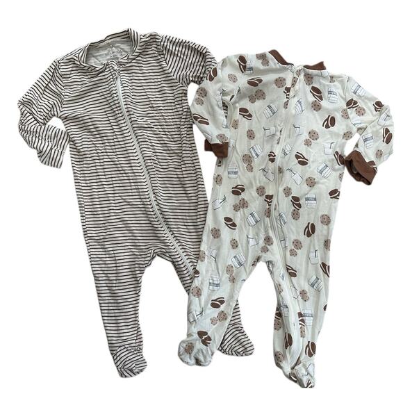 Milkberry Bamboo Sleeper One Piece Zip Size 3/6 Months Unisex Cookie Print - Picture 1 of 6